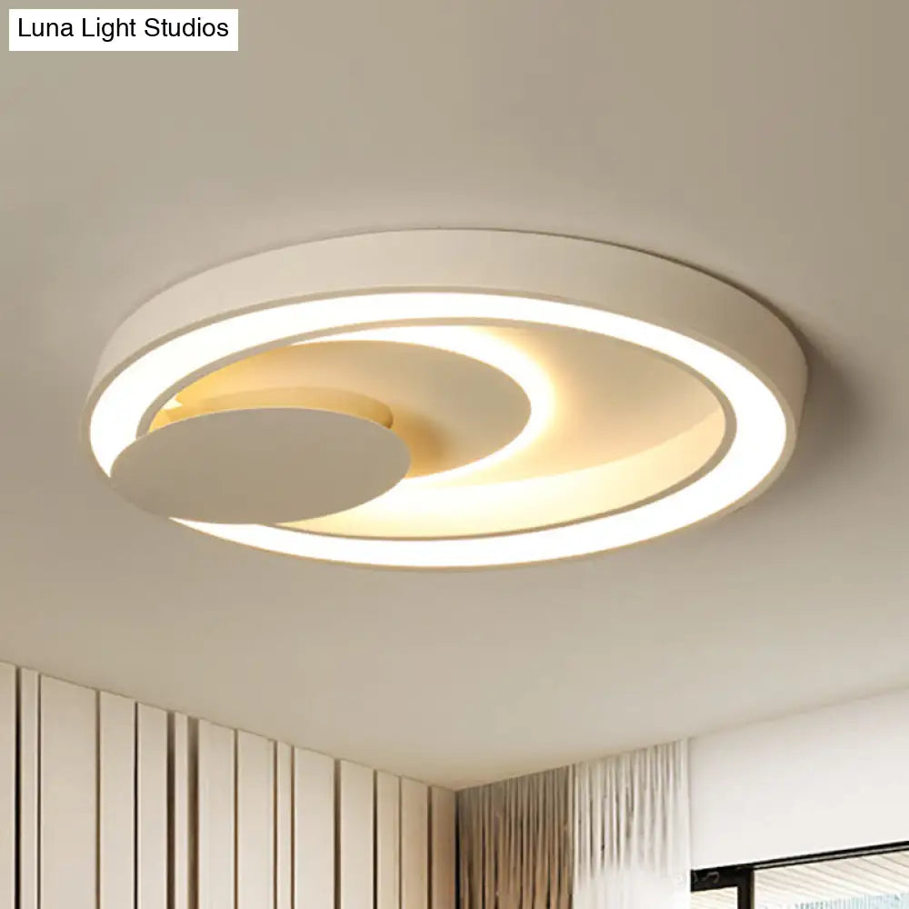 23-34.5 W White Oval Led Flush Ceiling Light For Bedroom - Simplicity Style Warm/White / 23 Warm