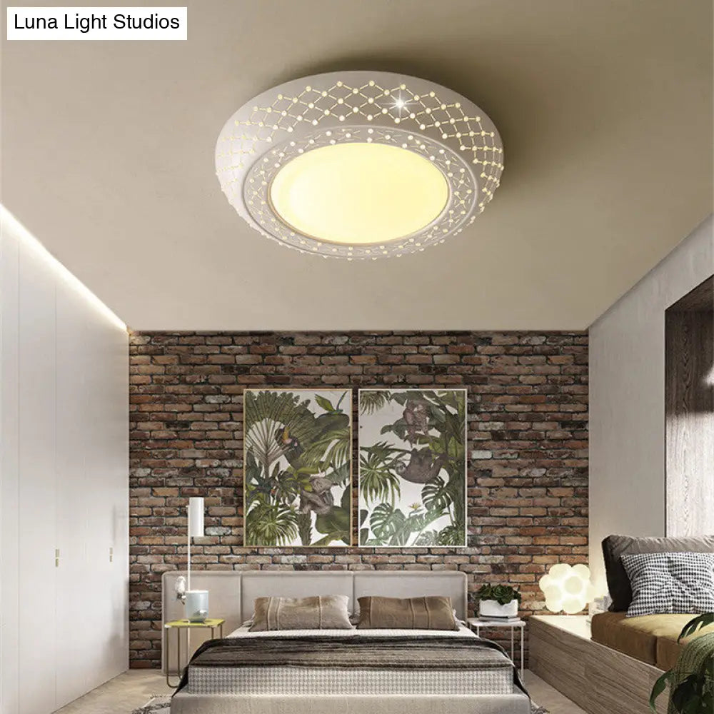 23/35 Simplistic Led Acrylic White Ceiling Light - Bedroom Flush Mount Lamp In White/3 Color