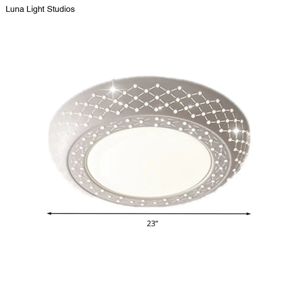 23/35 Simplistic Led Acrylic White Ceiling Light - Bedroom Flush Mount Lamp In White/3 Color