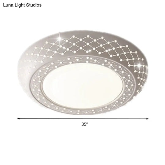23’/35’ Simplistic Led Acrylic White Ceiling Light - Bedroom Flush Mount Lamp In White/3 Color