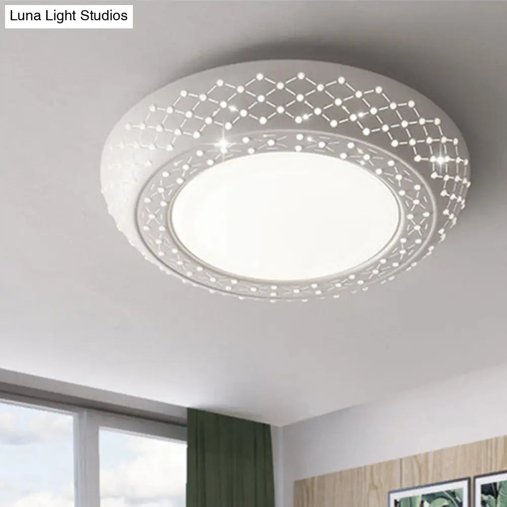 23/35 Simplistic Led Acrylic White Ceiling Light - Bedroom Flush Mount Lamp In White/3 Color / 23