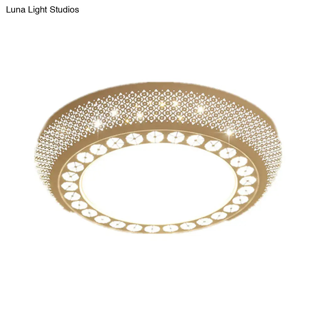 23/35 W Flush Mount Led Ceiling Light: Simple Cutout Design Acrylic White Bedroom Lighting In