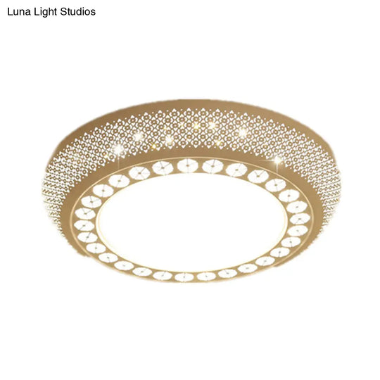 23’/35’ W Flush Mount Led Ceiling Light: Simple Cutout Design Acrylic White Bedroom Lighting In