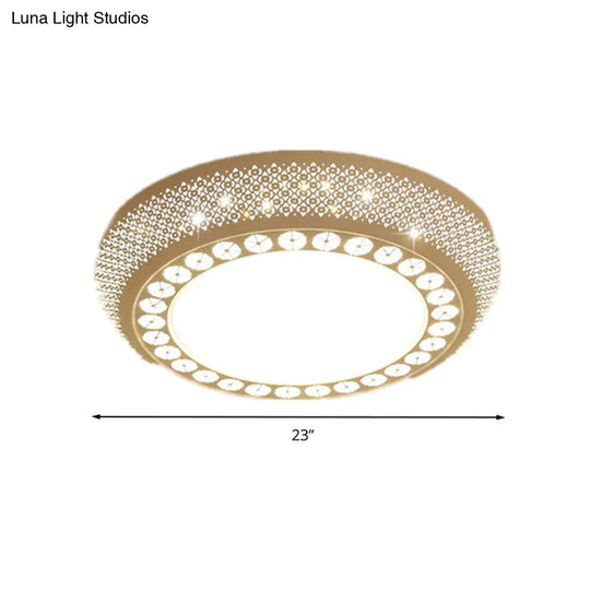 23/35 W Flush Mount Led Ceiling Light: Simple Cutout Design Acrylic White Bedroom Lighting In