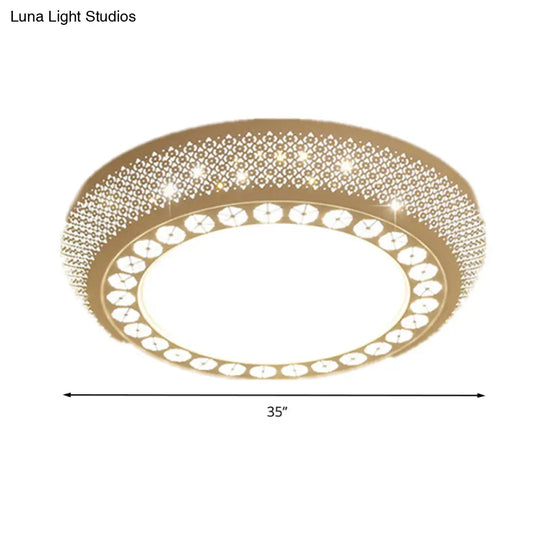 23’/35’ W Flush Mount Led Ceiling Light: Simple Cutout Design Acrylic White Bedroom Lighting In
