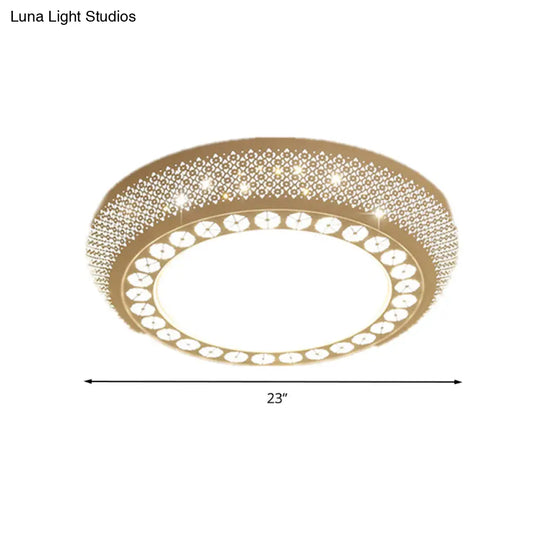 23’/35’ W Flush Mount Led Ceiling Light: Simple Cutout Design Acrylic White Bedroom Lighting In