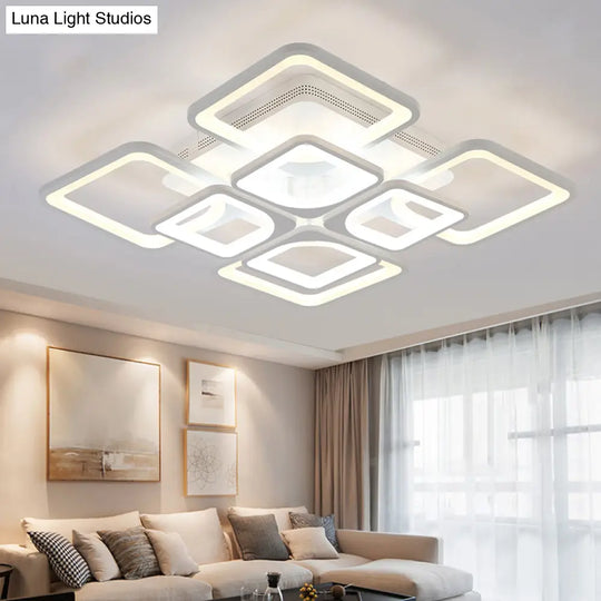 23.5’/27’ Led Bedroom Ceiling Light Semi Flush Mount Fixture With Acrylic Shade In Warm/White