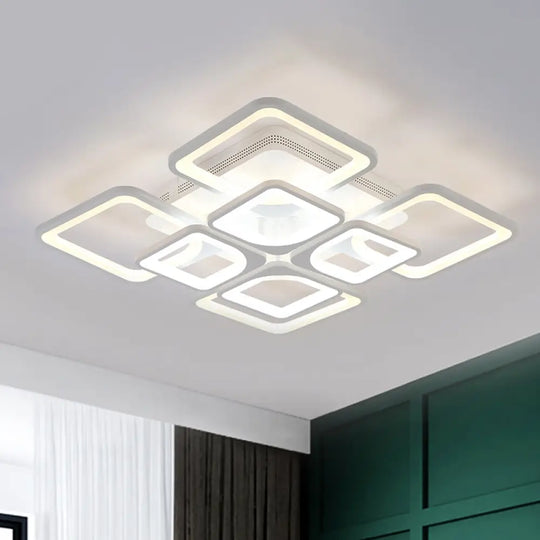 23.5’/27’ Led Bedroom Ceiling Light Semi Flush Mount Fixture With Acrylic Shade In Warm/White