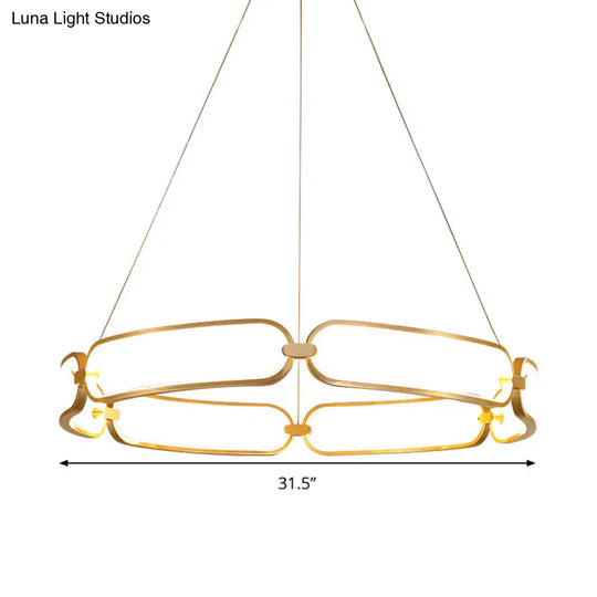 23.5’/31.5’ Minimalist Gold Led Pendant Chandelier - Metal Hanging Light With Adjustable