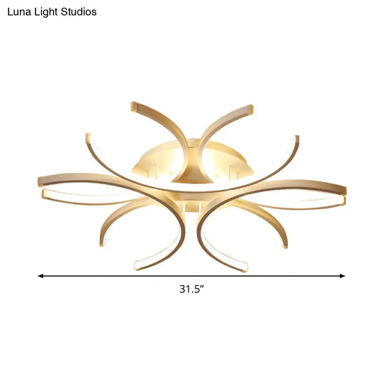 23.5’/31.5’ W Curved Led Semi Flush Mount Lamp – Modern Acrylic Lighting For Close To Ceiling