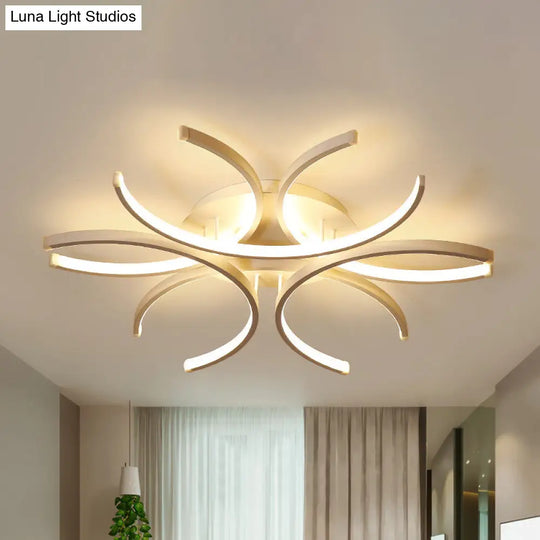 23.5/31.5 W Curved Led Semi Flush Mount Lamp Modern Acrylic Lighting For Close To Ceiling Warm/White