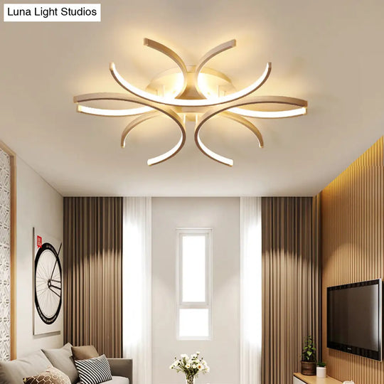 23.5/31.5 W Curved Led Semi Flush Mount Lamp Modern Acrylic Lighting For Close To Ceiling Warm/White