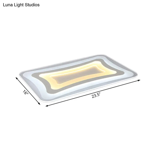 23.5’ - 47’ Wide Rectangular Acrylic Flushmount Led White Ceiling Light In Warm/White