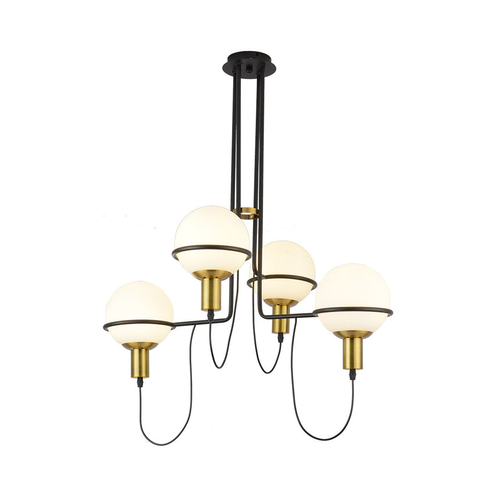 Contemporary 2/4-Light Gold Hanging Pendant Chandelier with Clear Glass Shade