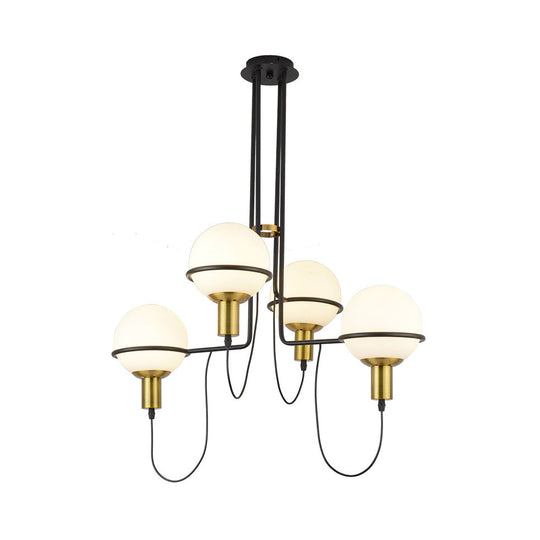 Modern Metal Radial Chandelier Lamp - Gold Pendant Light With Clear Glass Shade