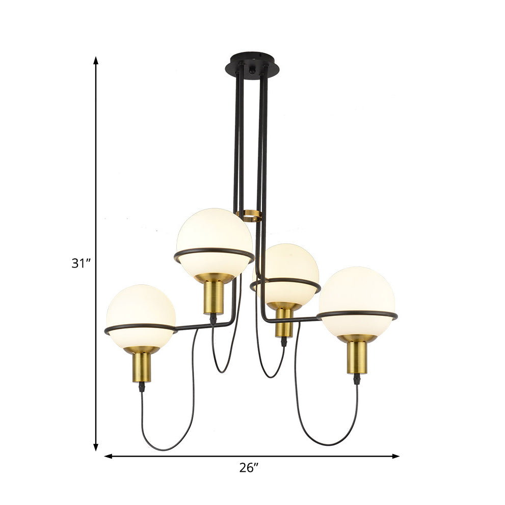 Modern Metal Radial Chandelier Lamp - Gold Pendant Light With Clear Glass Shade