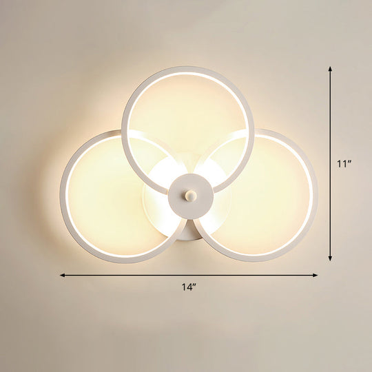 Sleek Acrylic Loop Led Wall Sconce - Stylish Bedroom Light Fixture White / Warm C