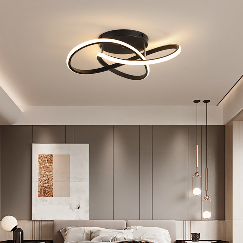 Simplicity Led Ceiling Lamp With Acrylic Strip Shade For Bedroom