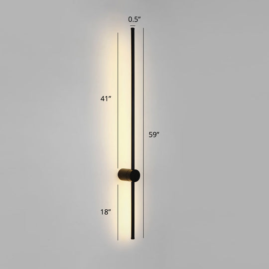 Swivel Stick Wall Sconce - Minimalist Metal Bedside Led Light Black / 59 Warm