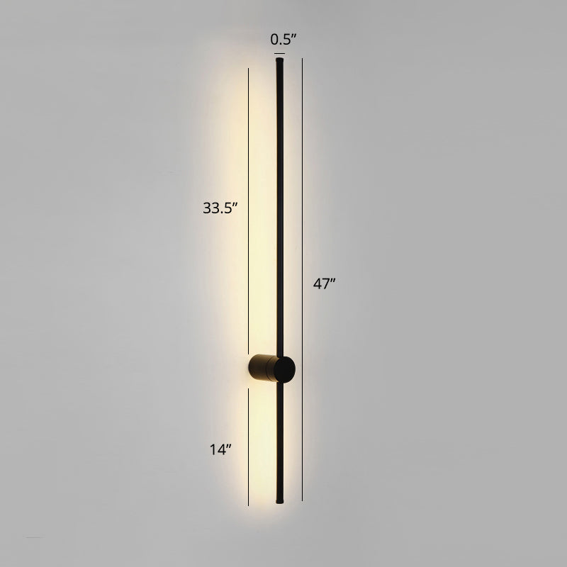 Swivel Stick Wall Sconce - Minimalist Metal Bedside Led Light Black / 47 Warm