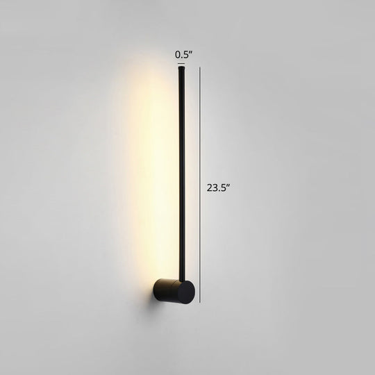 Swivel Stick Wall Sconce - Minimalist Metal Bedside Led Light Black / 23.5 Third Gear