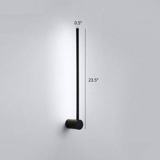 Swivel Stick Wall Sconce - Minimalist Metal Bedside Led Light Black / 23.5 White