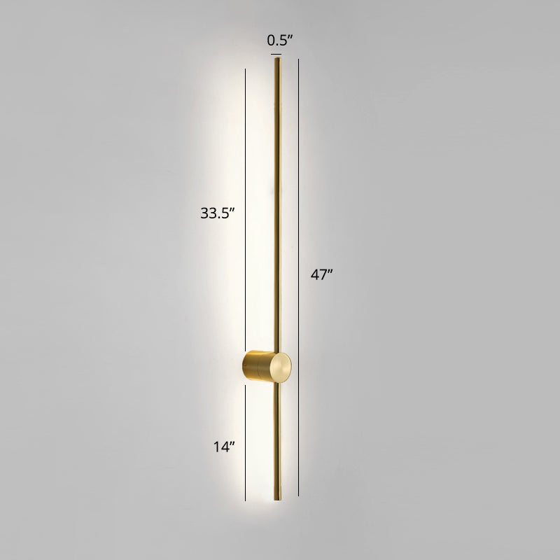 Swivel Stick Wall Sconce - Minimalist Metal Bedside Led Light Gold / 47 White