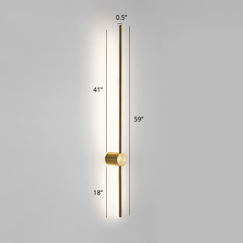 Swivel Stick Wall Sconce - Minimalist Metal Bedside Led Light Gold / 59 White