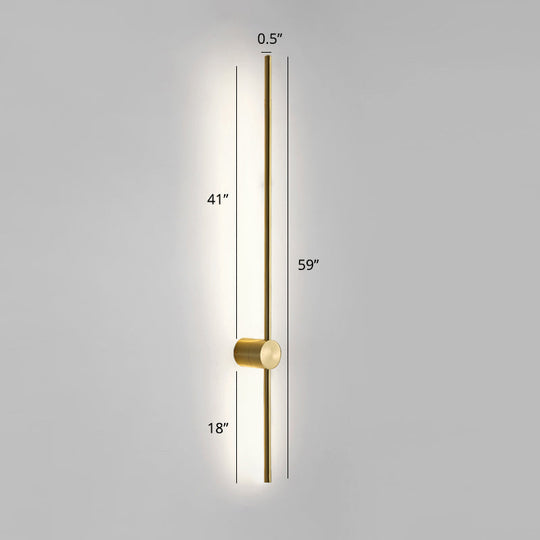 Swivel Stick Wall Sconce - Minimalist Metal Bedside Led Light Gold / 59 White
