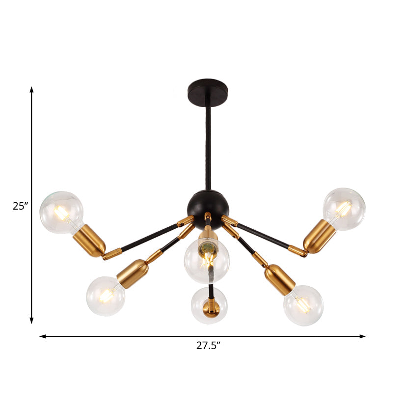 Modern Abstract Gold Metal Chandelier Ceiling Lamp For Bedrooms - Multi Light Hanging Fixture
