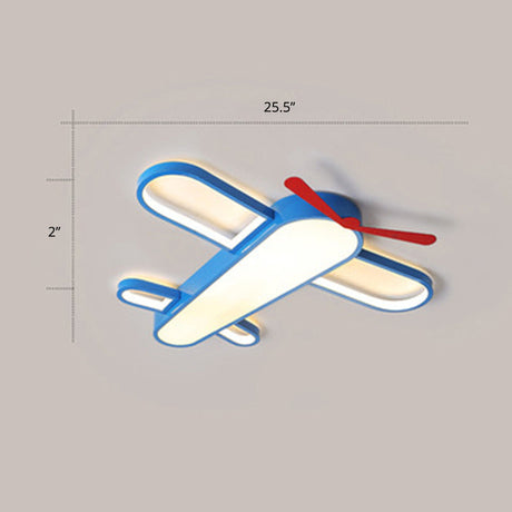Led Plane Flush Mount Ceiling Light - Kids Style Acrylic Blue / 25.5 Warm