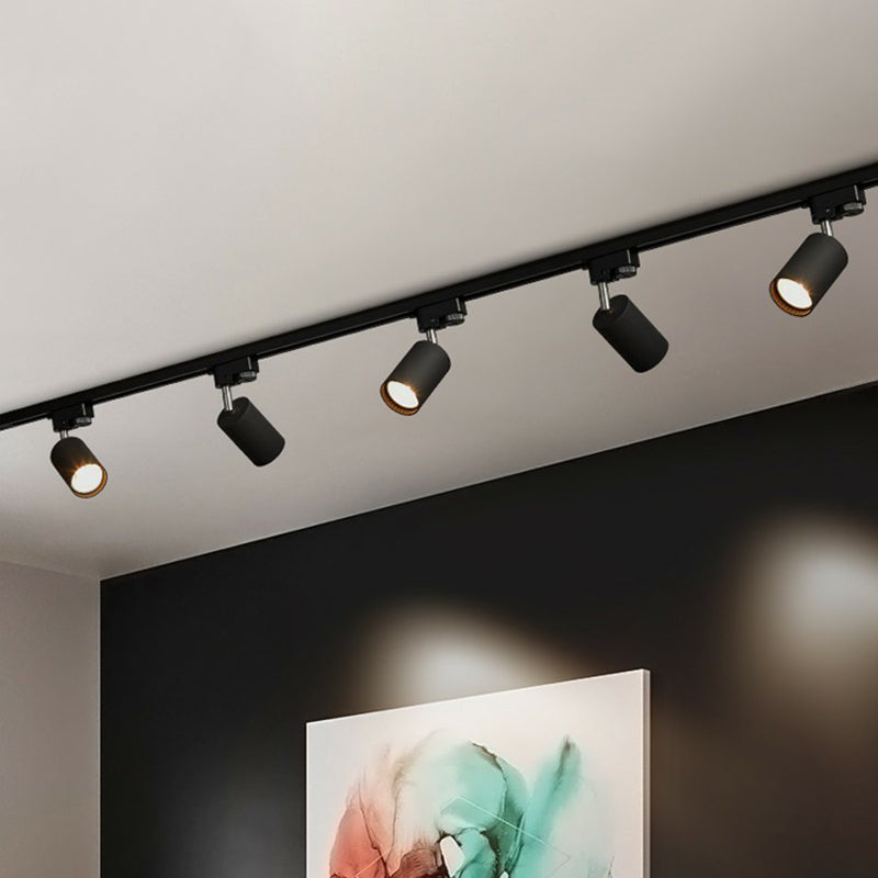 Sleek Tube Track Spotlight: Modern Metallic Semi Flush Ceiling Light For Bars