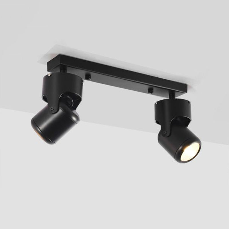 Nordic Led Semi Flush Mount Tracklight With Metal Cylinder Shade