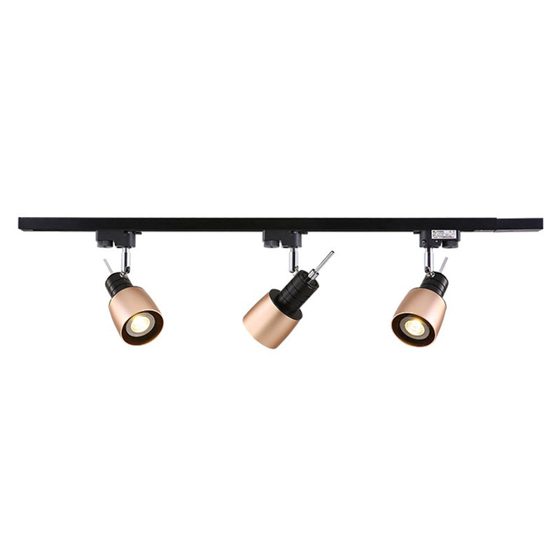 Minimalist Metal Semi Flush Mount Track Lighting Fixture For Living Room - Grenade Spotlight