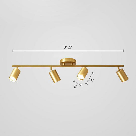 Modern Gold Led Flush Ceiling Spotlight With Sleek Tubular Design And Metallic Shade 4 /