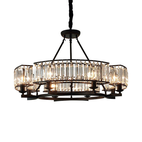 Contemporary Loop Chandelier With Crystal Prism Pendant Lighting - Ideal For Living Room