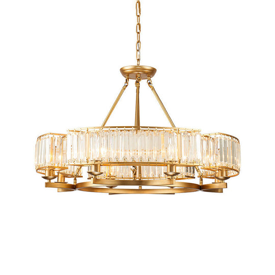 Contemporary Loop Chandelier With Crystal Prism Pendant Lighting - Ideal For Living Room 8 / Gold