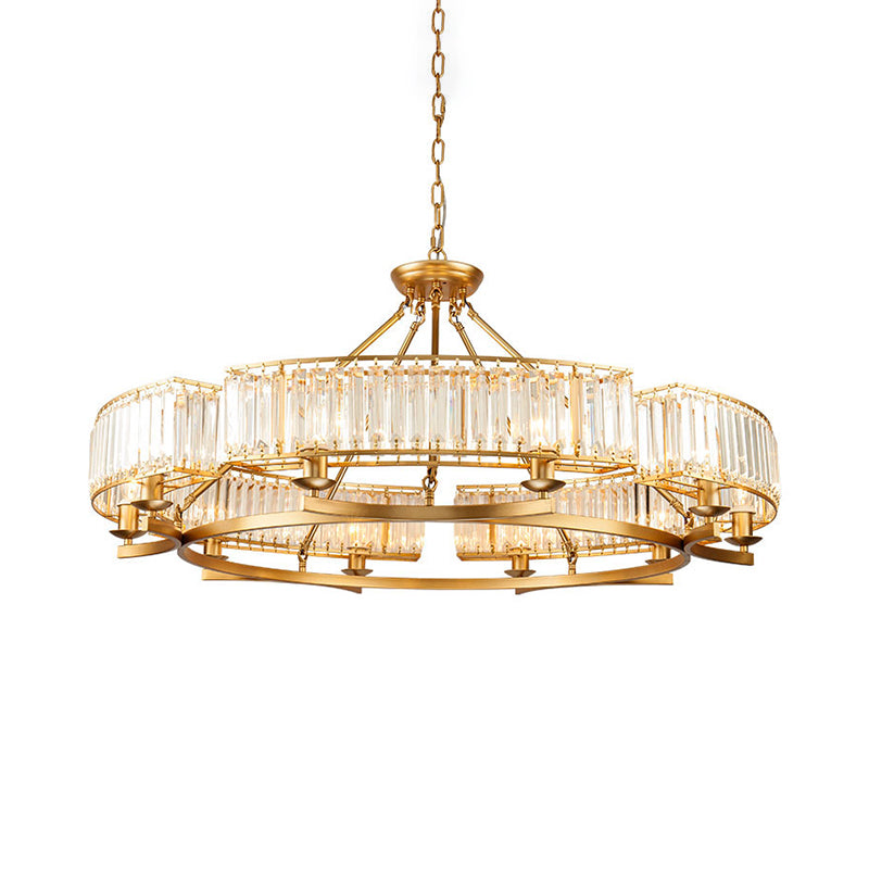 Contemporary Loop Chandelier With Crystal Prism Pendant Lighting - Ideal For Living Room 10 / Gold