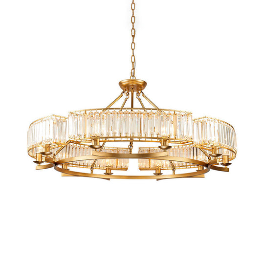 Contemporary Loop Chandelier With Crystal Prism Pendant Lighting - Ideal For Living Room 10 / Gold