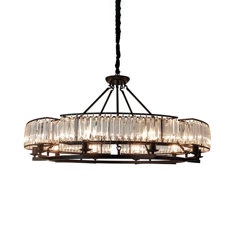 Contemporary Loop Chandelier With Crystal Prism Pendant Lighting - Ideal For Living Room 10 / Dark