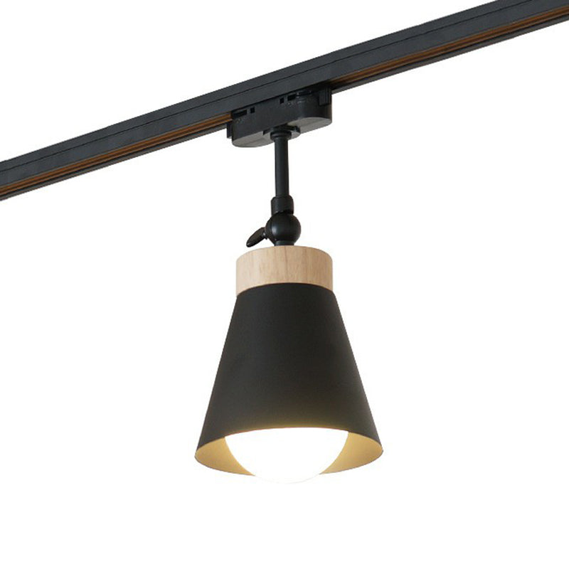 Nordic Style Cone Metal Shade Spotlight Track Light - Living Room Semi Flush Mount Lamp