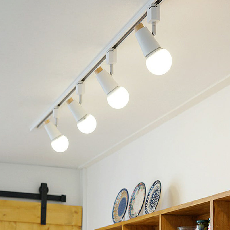 Nordic Conical Semi Flush Track Light For Living Room Ceiling