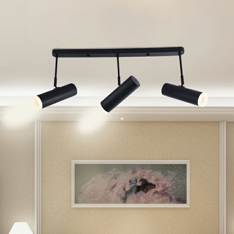 Modern Metal Spotlight Ceiling Light With Led For Living Room 3 / Black Warm