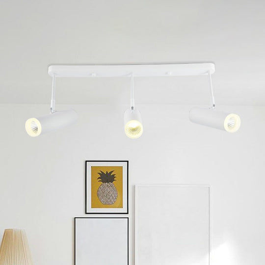 Modern Metal Spotlight Ceiling Light With Led For Living Room 3 / White