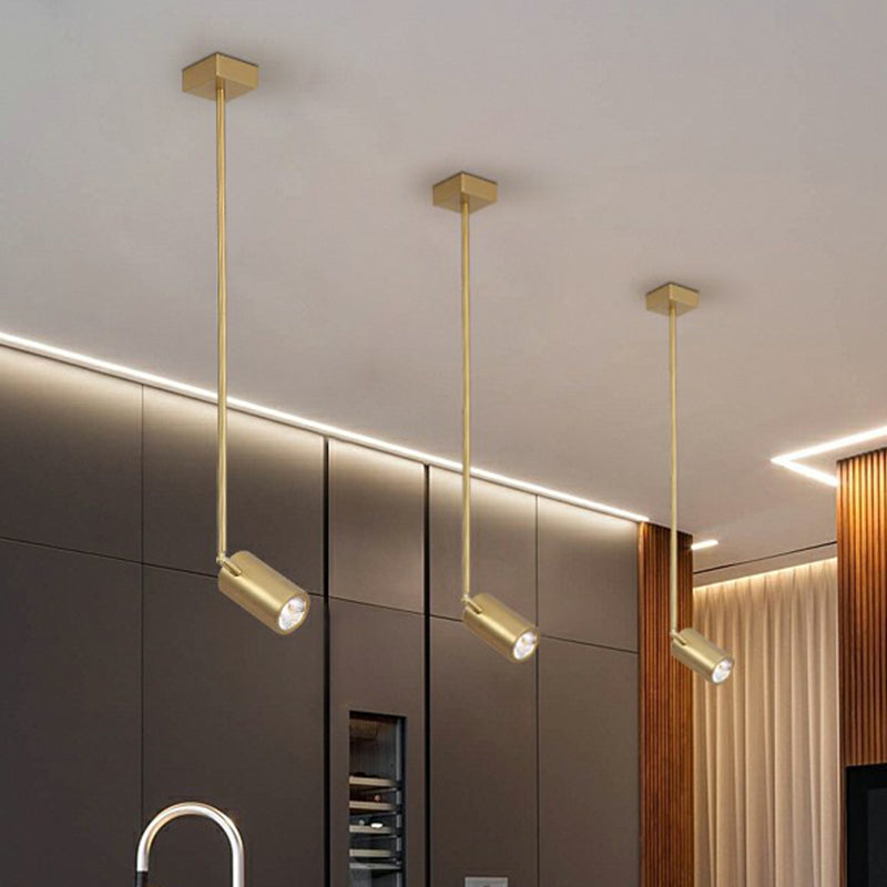 Minimalist Adjustable Led Dining Room Pendant Light With Tube Shade