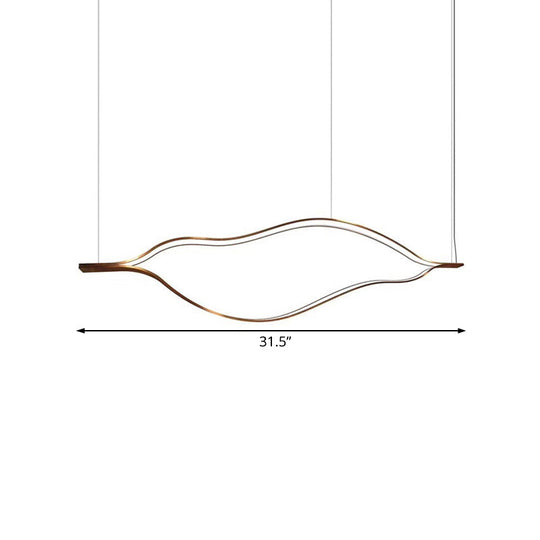 Contemporary LED Acrylic Pendant Chandelier - White Wave Sheet Design - 23.5"/31.5"/39" Wide - White/Warm Light