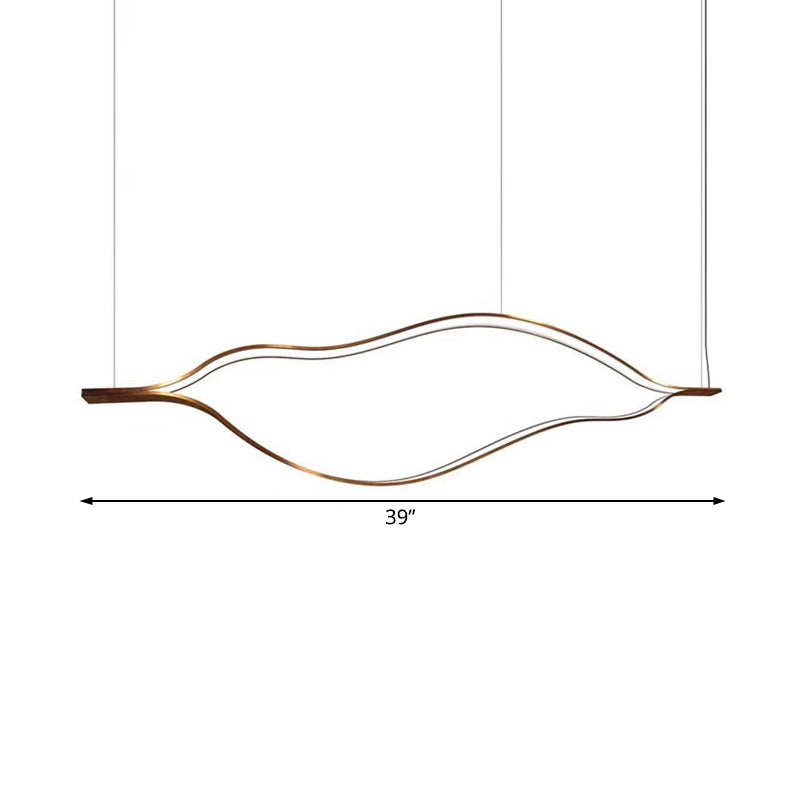 Contemporary LED Acrylic Pendant Chandelier - White Wave Sheet Design - 23.5"/31.5"/39" Wide - White/Warm Light