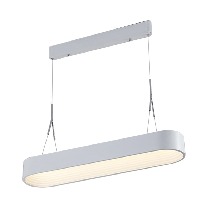 Modern Metal Rectangle Chandelier Lighting With Led - 33.5/47 Wide White/Grey Hanging Pendant Kit