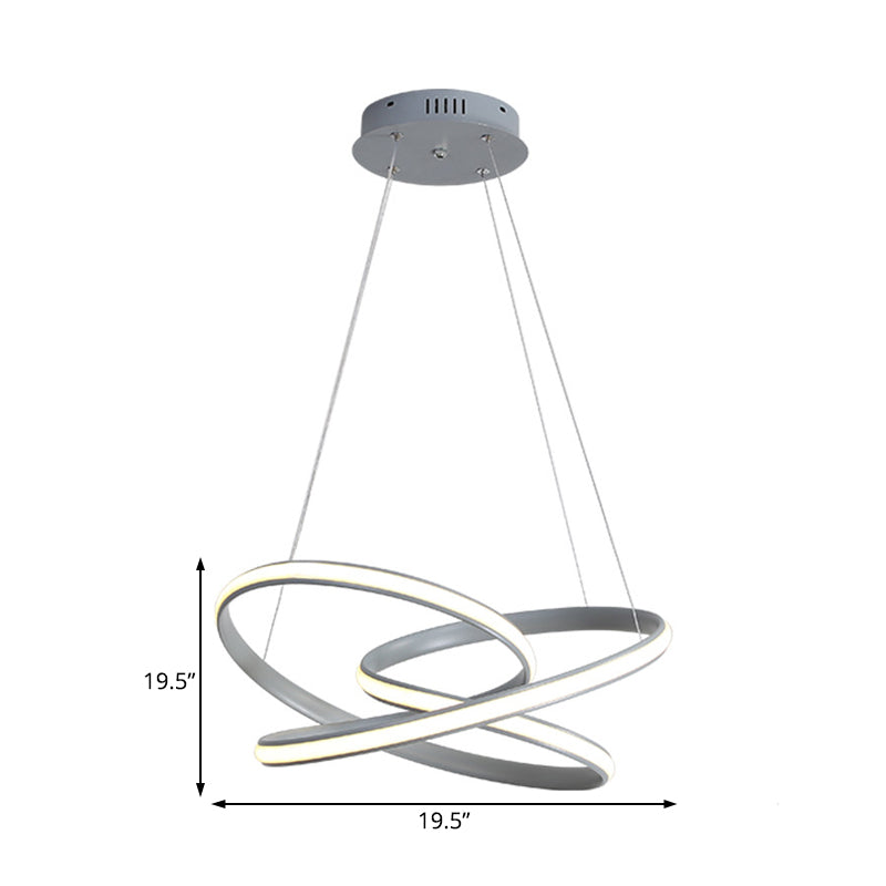Modern Acrylic Led Chandelier: Seamless Curve Pendant Lamp White/Warm Light