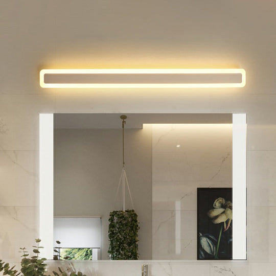 Minimalist Led Bar Vanity Light For Bathroom - White Acrylic Wall Mount